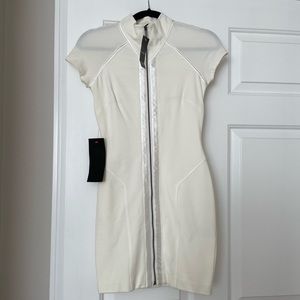 Bebe White Zipper Dress